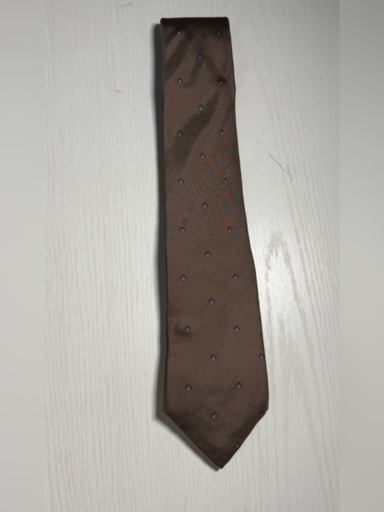 Dior Other - Dior Brown Tie with Tiny Geometric Dots 100% silk